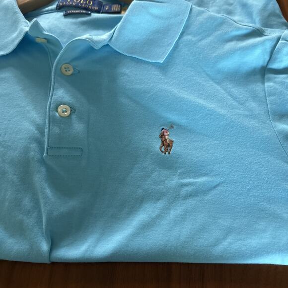 Polo Ralph Lauren Polo Shirt Mens Small Blue Pima Soft Touch Pony Logo - Picture 2 of 5